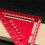 Triangle Ruler with Positioning Pin, Woodworking Multi Angle Ruler , High-Precision Right Angle Scribe Marking Ruler 7inch Red 5