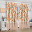 Peach Curtains Vintage Boho Fruit Leaves Pattern Thermal 4