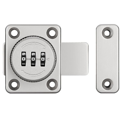 Mechanical Keyless Cabinet Lock, Swivel Drawer Lock Combination Lock, Combination  File Cabinet Lock (Silver) 1