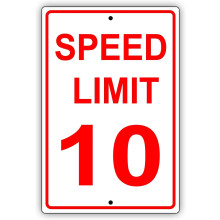Speed Limit Sign 10 MPH Aluminum 8x12 Inch
