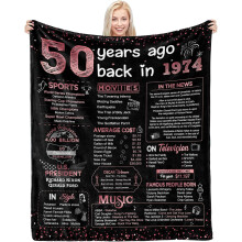50th Birthday Soft Blanket for Men or Women 60x50 inch Gold