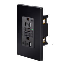 Black GFCI Outlet 15A 120V with LED Indicator