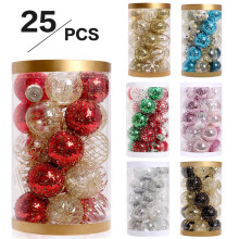 Black and Gold Christmas Ornaments Shatterproof 25pcs