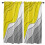 Geometric Abstract Curtain Yellow Grey Gradient 2-Pack 1