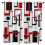 Abstract Geometric Square Curtain Black Red 1-Pack 1