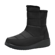 Snow Boots Unisex Shearling-Lined Almond Toe Black Size 6.5
