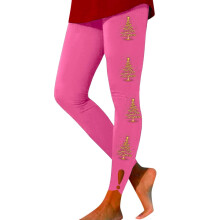 Women's Christmas Tree Print Leggings High-Waisted Elastic