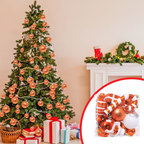 Christmas Tree Ornaments Set Silver White 16 Pieces