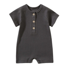 Baby Rompers Organic Cotton Jumpsuit Dark Gray 0-3 Months