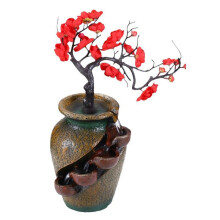 Vaso de Cachoeira Interno Simula Árvore Decorativa Mesa Pequena Jardim de Pedras Fortuna Sala de Estar Decoração Plugue da UE