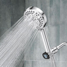Digital Display Adapter Shower Holder Home Bathroom Electroplating Dual Display Temperature Readings Digital Shower