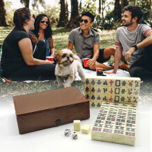 Chinese Mahjong Set Melamine 144 Pieces Mini Travel Size