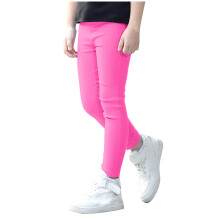 Girls Skinny Jeans Solid Knit Stretch Pencil Pants Elastic