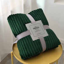 Coral Velvet Throw Blanket 100x150cm Reversible Green