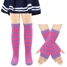 Kids Soccer Socks and Gloves Set Cotton Knee-High Tube