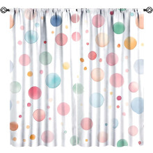 Watercolor Polka Dot Curtains Pink Lavender Green 63" W x