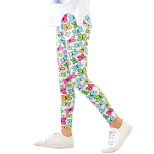 Girls' Skinny Jeans Floral Print Stretch Pencil Pants Green