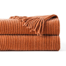 Grey Chenille Knit Throw Blanket 51x67 inches