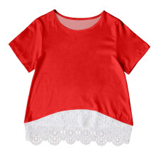 Girls Knotted Tunic Top Red Size 140