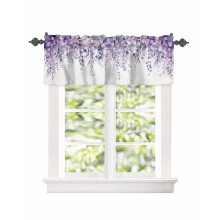 Purple Eucalyptus Watercolor Valance Rod Pocket 54x18in