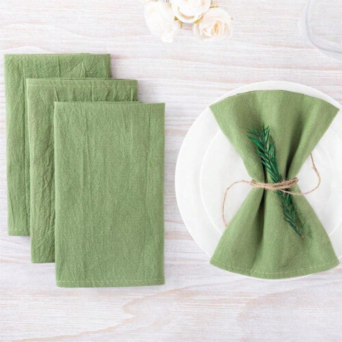 Cotton Cloth Napkins Blue Green 30x30cm 8-Pack