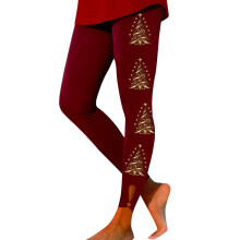 Women's Christmas Leggings Funny Print Elastic Waist