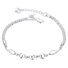 Heart Charm Bracelet Adjustable Fine Workmanship Luxury