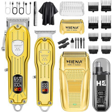 HIENA Professional Hair Clipper Set Gold Rechargeable