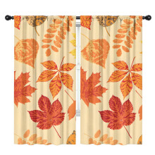 Pumpkin Pattern Autumn Curtains 2 Pack 27.5x24in and 42x84in