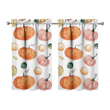 Pumpkin Pattern Kitchen Curtains Set of 2 - Semi-Sheer