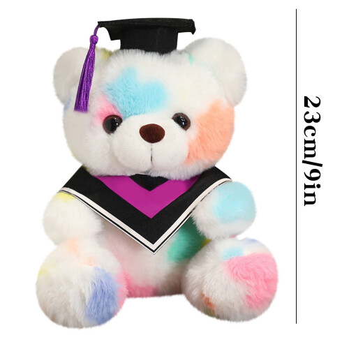 Graduation Teddy Bear Plush Doll Purple 9 inch