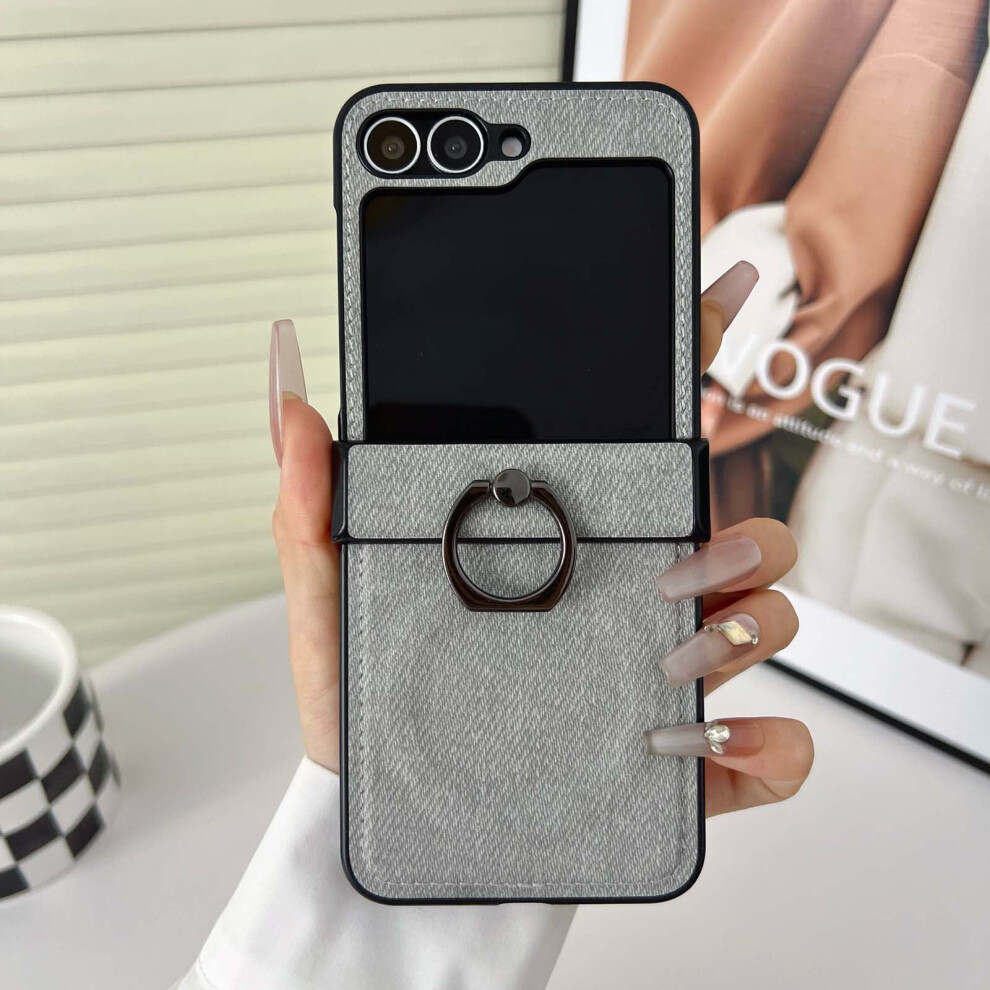 Motorola Razr 2024/2025 Magnetic Case Denim Pu Leather Gray 9180435764393