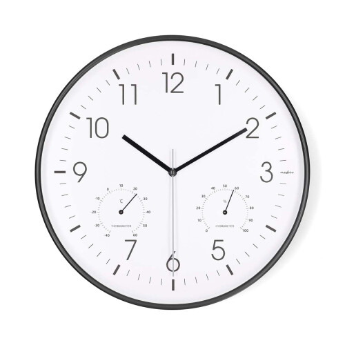 Orologio da parete silenzioso, 300 mm, termometro e igrometro 1