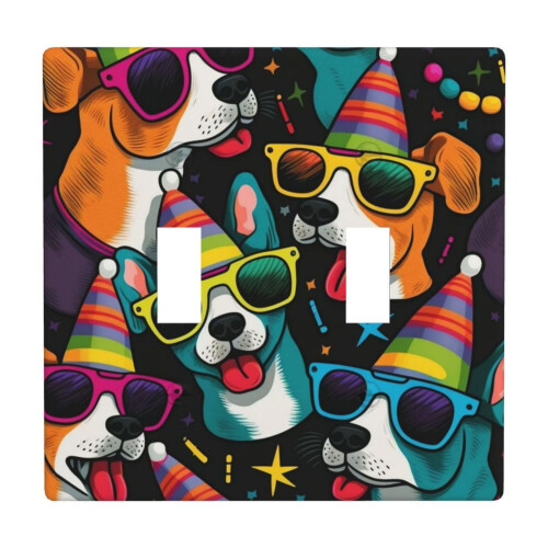 Double Toggle Wall Plate Cover - Funny Dog Art
