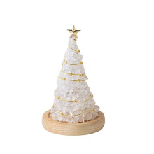 White Acrylic LED Christmas Tree 7.8 inch Mercury-Gold
