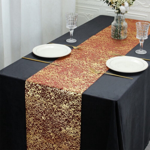 Table Runner Sheer Gauze Sequin 275x28cm Polyester Metallic