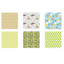 Square Fabric Patches Bunny Print 10pcs