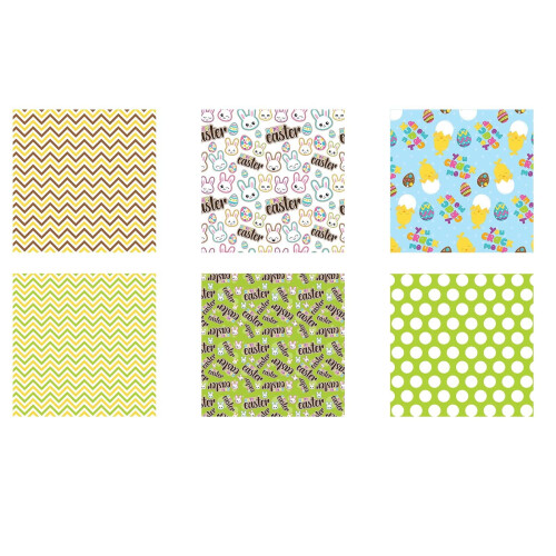 Square Fabric Patches Bunny Print 10pcs