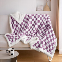 Sherpa fleece throw blanket purple 60x80 inch