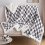 Sherpa Fleece Throw Blanket Checkered Pattern Grey 50x60 1