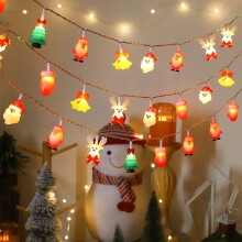 Guirlande lumineuse LED Décoration de Noël Père Noël et rennes 150 cm