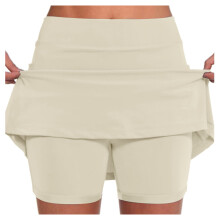 Women's Tennis Skorts with Inner Shorts Beige S