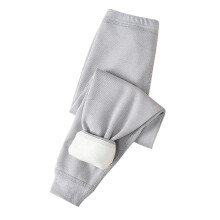 Kids Thermal Underwear Pants Grey Solid Color Elastic Waist