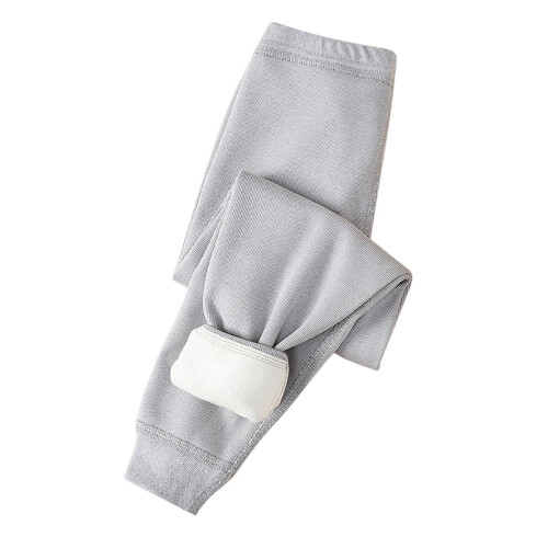 Kids Thermal Underwear Pants Grey Solid Color Elastic Waist