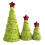 Lime Green Furry Mini Christmas Trees 3 Pcs 1