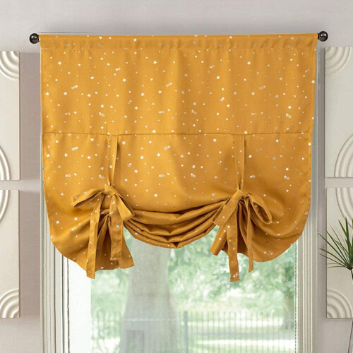 Thermal Curtains Star Pattern 46x63 Inch Gold