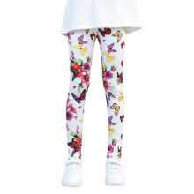 Girls' Skinny Jeans Floral Print Stretch Pencil Pants White