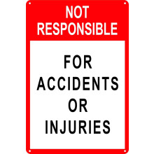 Accident Liability Disclaimer Sign Aluminum 12x8 in