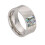 Stainless Steel Abalone Shell Ring Vintage Hammered Pattern 1