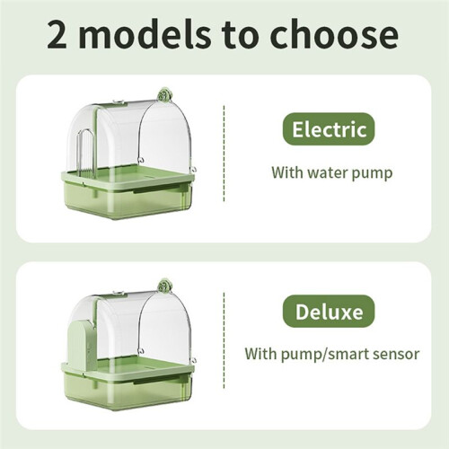 Clear Hanging Bird Bath,Automatic Water Circulation Bath Shower for Bird Clean Space Saving Design Bird Cage Accessory B